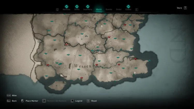 Assassin's Creed Valhalla Полная карта мира Руководство по сундукам с сокровищами 3c Англия