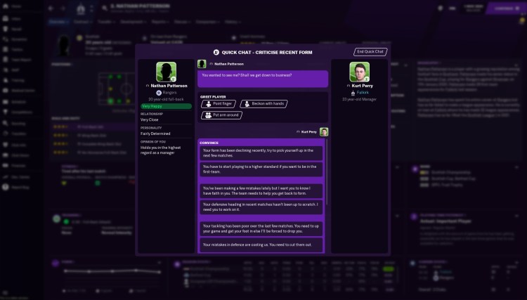 Football Manager 2021 Conversation