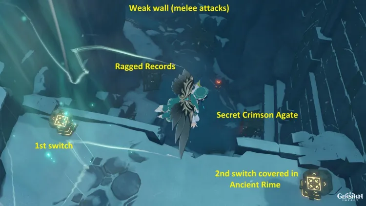 Genshin Impact Secret Crimson Agate Locations Wall Puzzle Great Snowboar King 2d