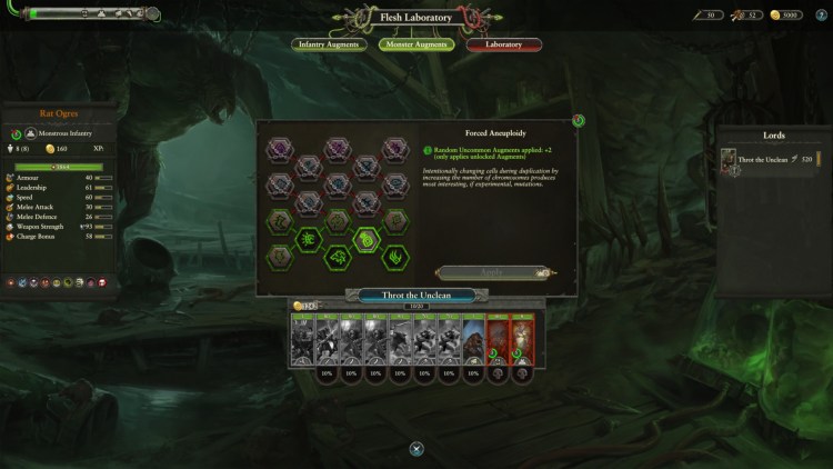 Throt The Unclean Flesh Laboratory Mutations Augments Guide Total War Warhammer Ii Warhammer 2 2a