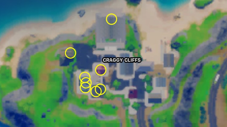 Fortnite Craggy Cliffs Safes Locations Map