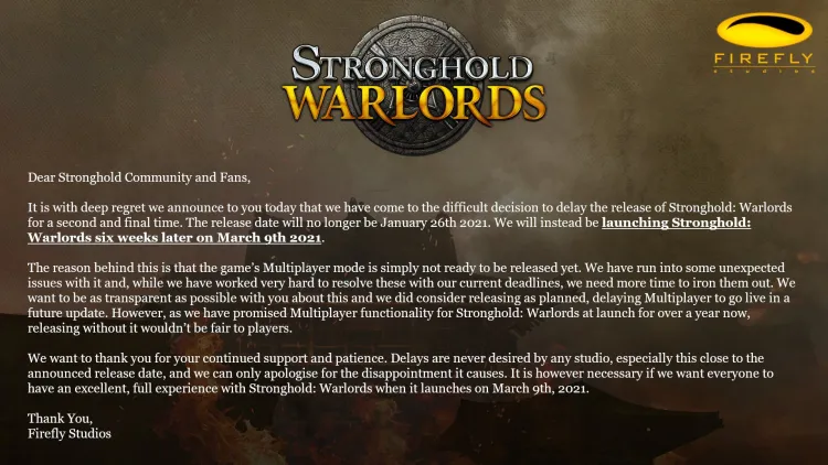 Stronghold Warlords March Delay