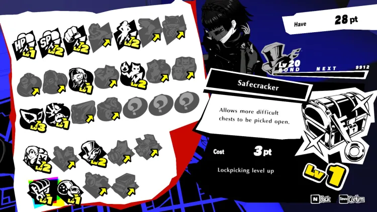 Persona 5 strikers level 2 3 chests menu