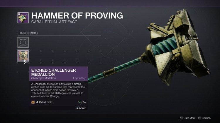 Destiny 2 Season Of The Chosen Hammer Of Proving Guide Cabal Gold Tribute Chests 1a