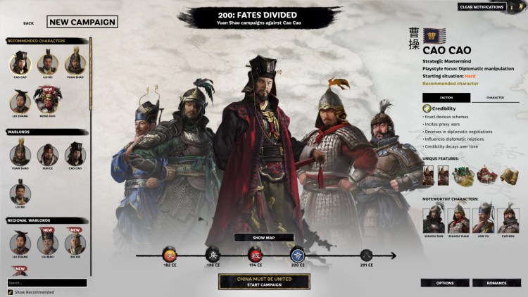 Total War Three Kingdoms Fates Divided Cao Cao Guide 1