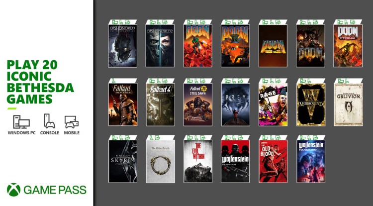 Bethesda 20 Games Xbox Game Pass