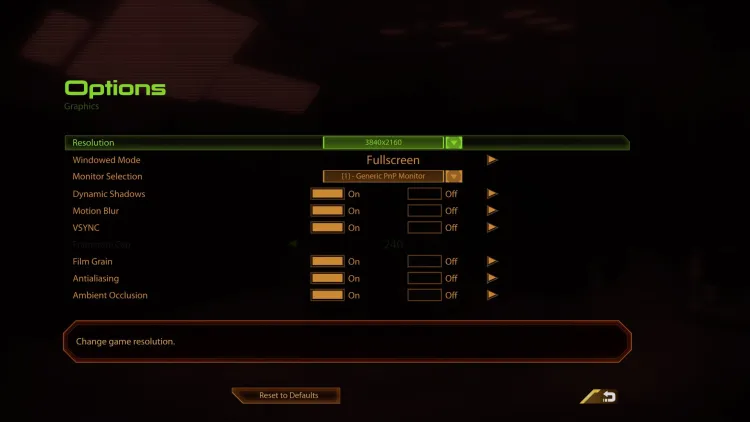 Mass Effect legendary edition Tech Review menu graphics settings