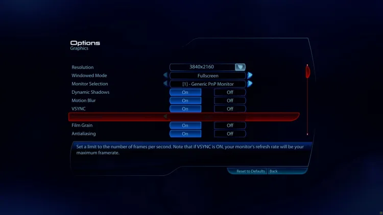 Mass Effect legendary edition tech review menu