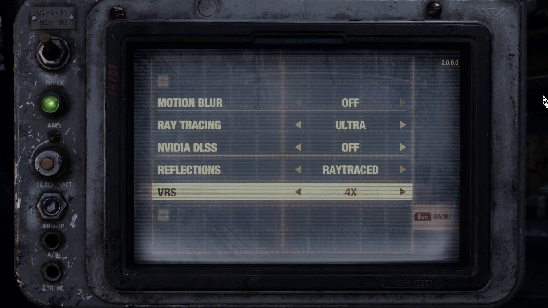 Metro Exodus Pc Enhanced Edition Меню настроек видео для трассировки лучей