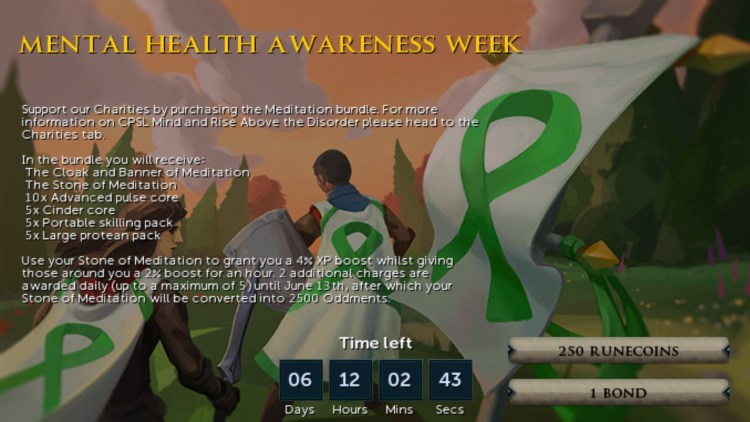 Runescape Mental Health Awareness Week Promo