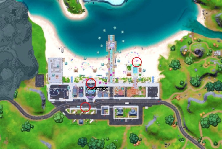 Fortnite Boombox Challenge season 7 legendary map locations believer beach