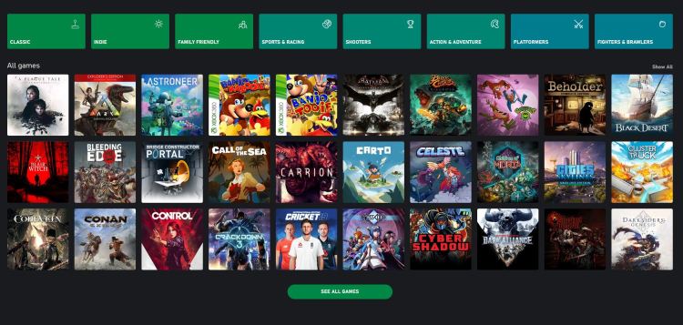 Xbox Cloud Gaming Game Pass Pc Open Beta List