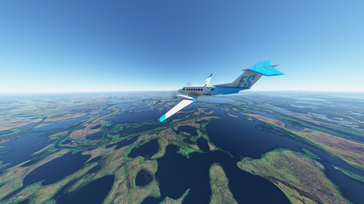 Microsoft Flight Simulator King Air Above The Alaskan Lakes