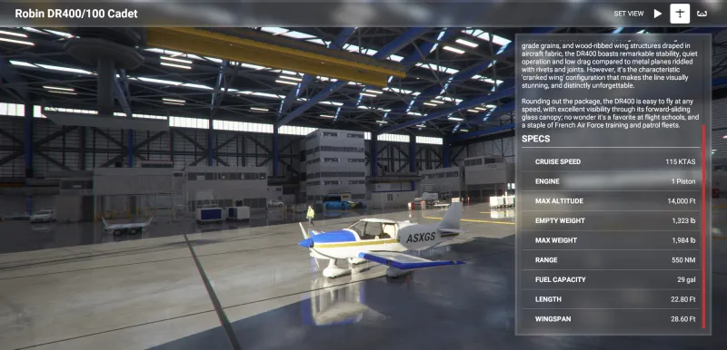Microsoft Flight Simulator Robin Dr400 100 Cadet