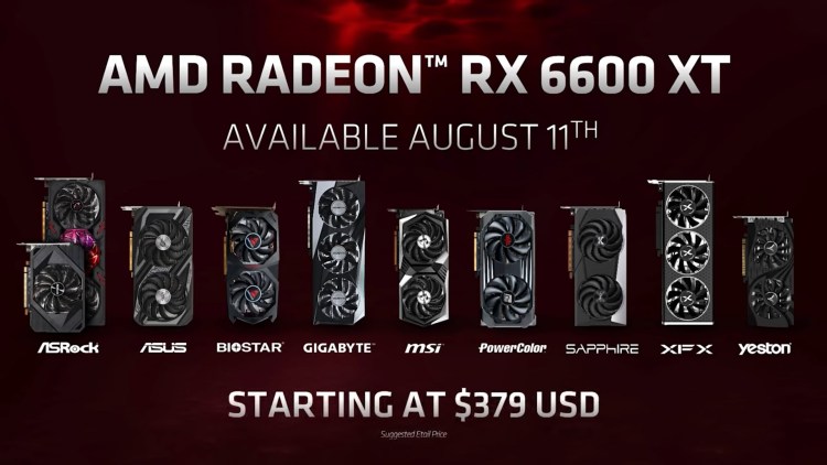 Amd 6600 Xt Rdna Price Release Date Announced Radeon aib