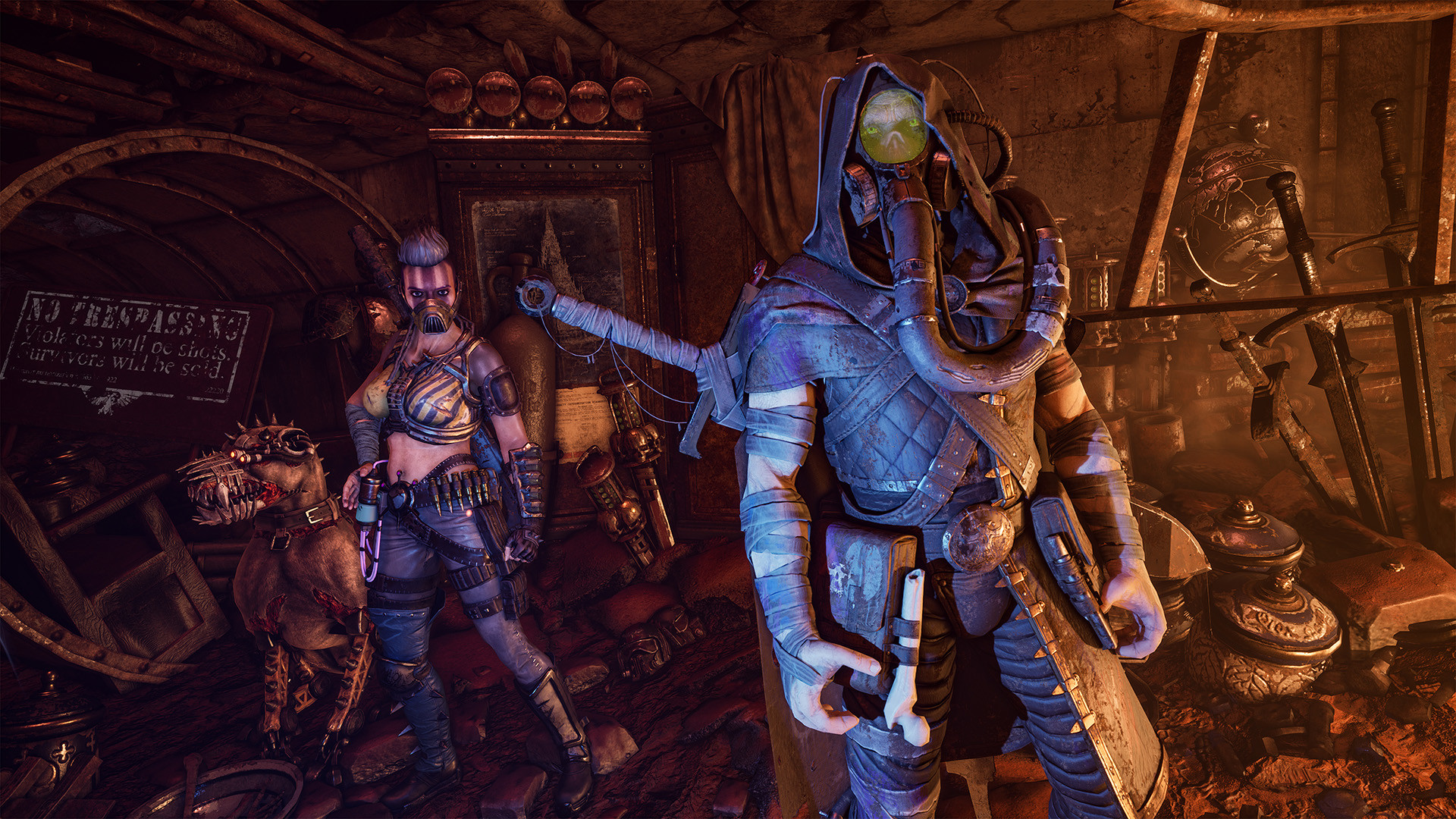 Necromunda: Hired Gun slow-motion characters