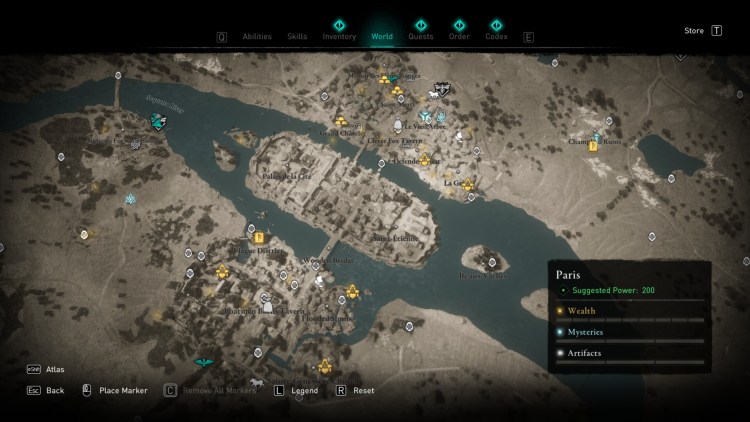 Assassin's Creed Valhalla Siege Of Paris Francia World Map Paris Melunois Evresin Amienois Collectibles Secrets Opals Locations Points Of Interest Guide 3