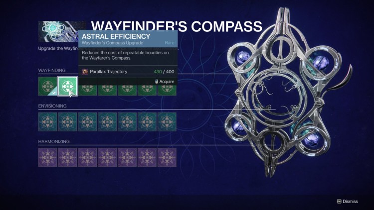 Destiny 2 Season Of The Lost Wayfinder's Compass Upgrades Parallax Trajectory 1