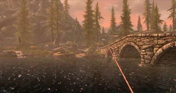 The Elder Scrolls Skyrim Anniversary Edition November Release Date Fishing Screen