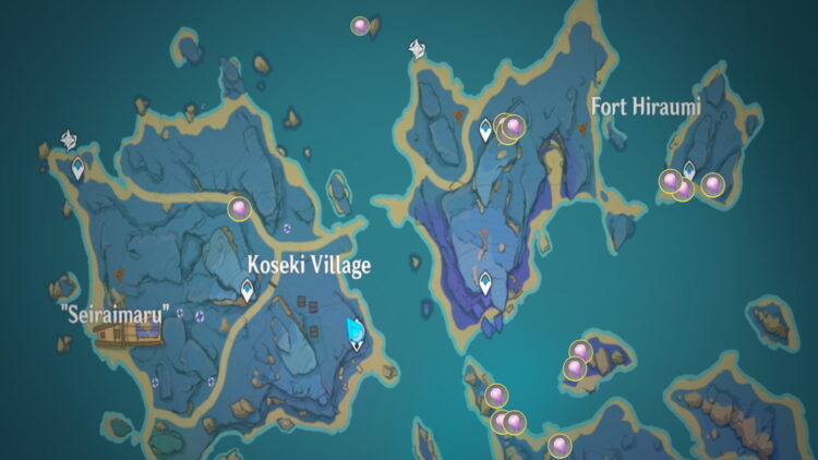 Genshin Impact Amakumo Fruit Farming Locations Guide Seirai Island Raiden Shogun 1 Map