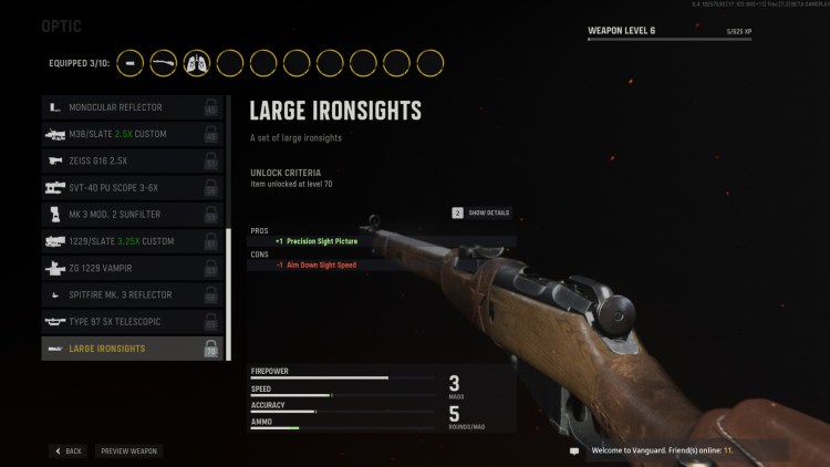 Call Of Duty Vanguard Impressions Three Line Rifle Optics Large Ironsights