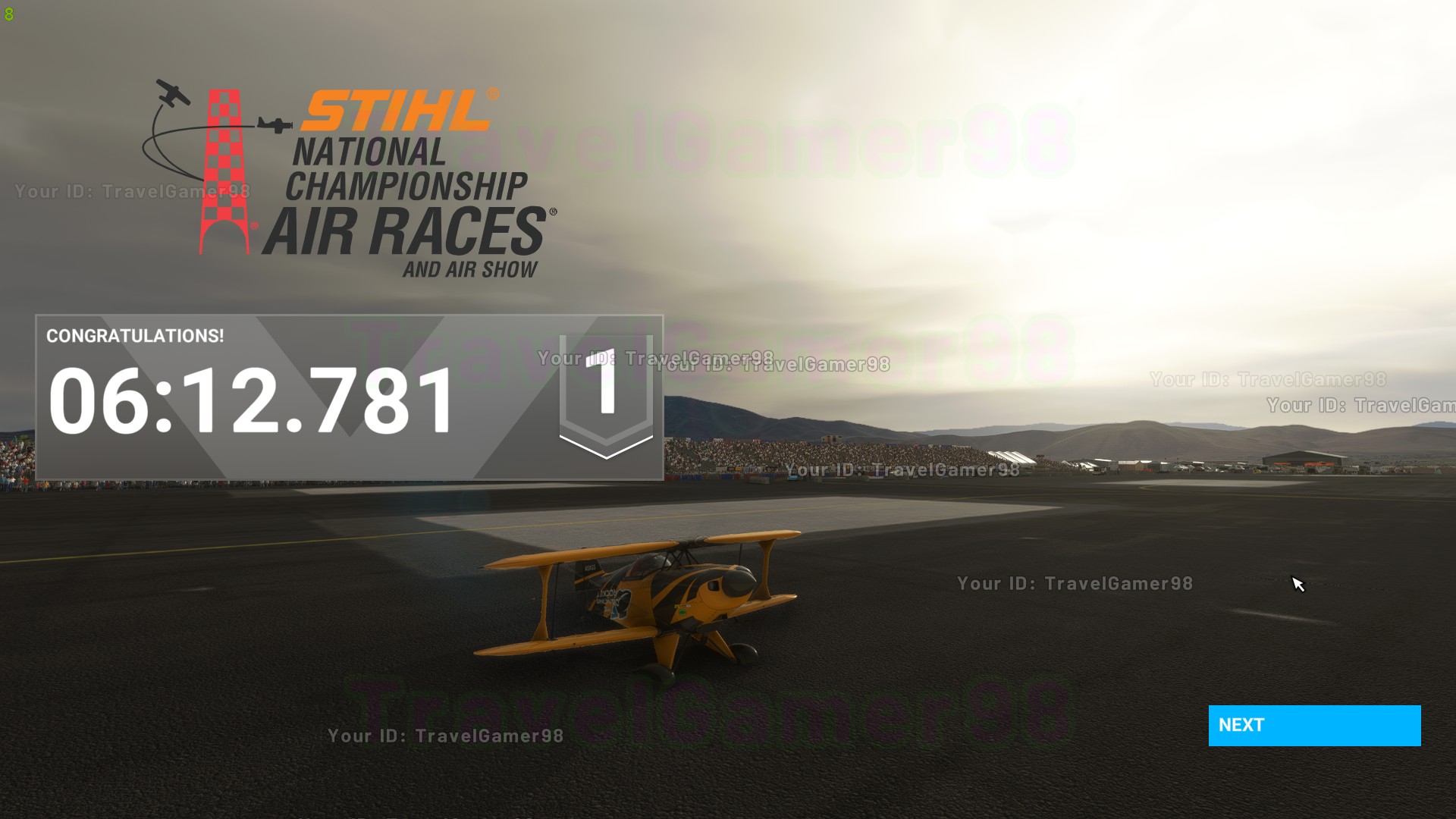 Microsoft Flight Simulator Reno Air Races Pitts Win