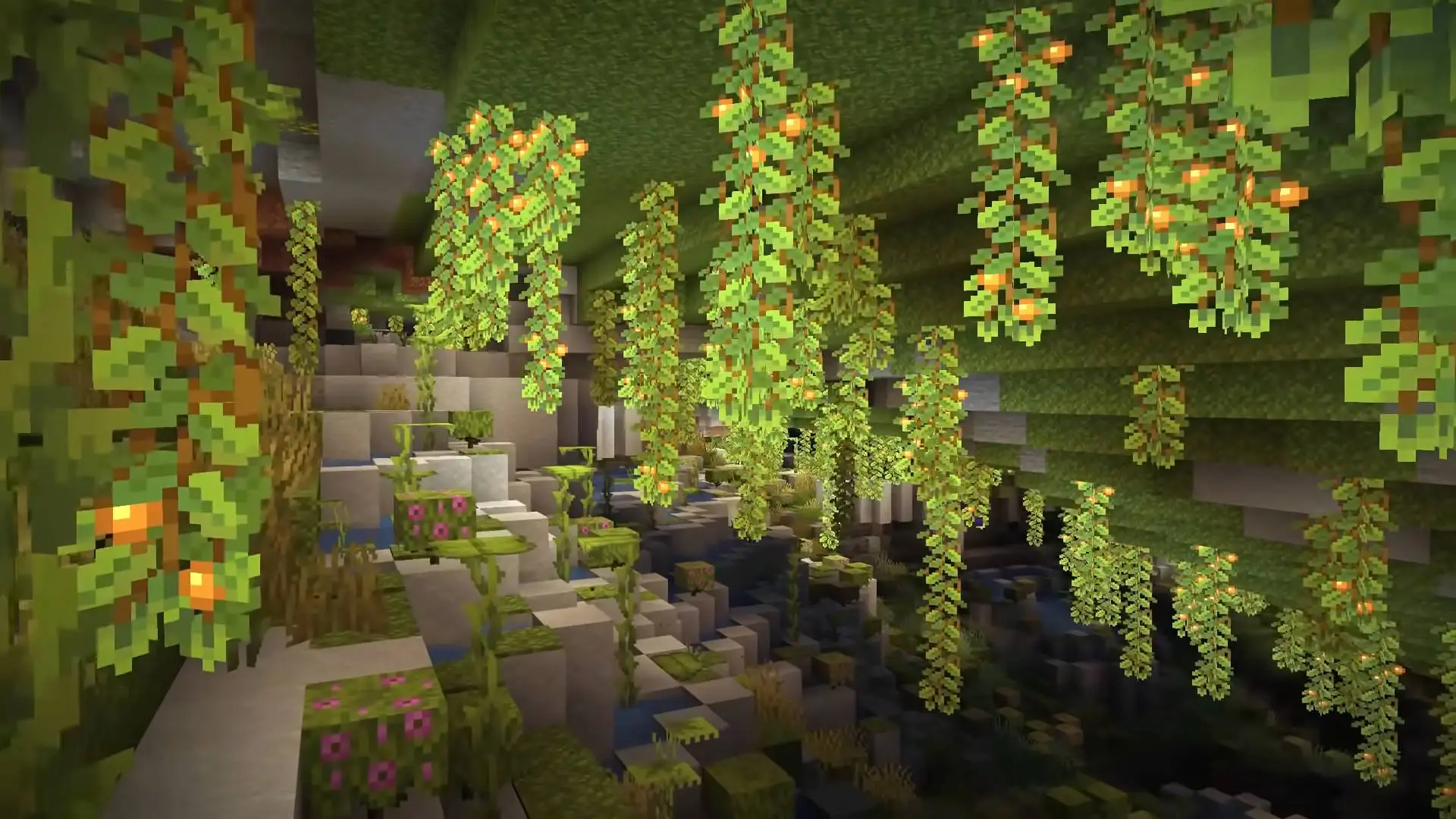 Minecraft Caves and Cliffs part two foliage