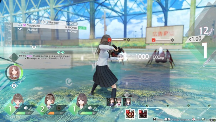 Blue Reflection Second Light Review Dungeon Combat Shiho