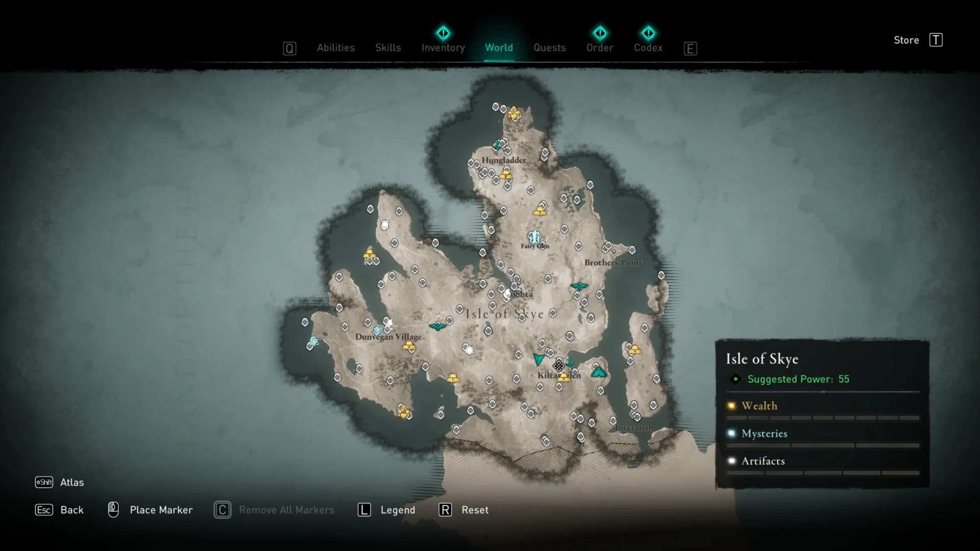 Assassin's Creed Valhalla Viewpoint Locations Map