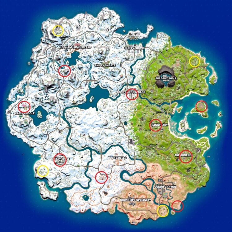 Fortnite Chapter 3 Season 1 Npc Locations Map