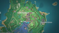 Genshin Impact Onikabuto Руководство по местам земледелия Arataki Itto Ascension Материал 1a Карта острова Наруками Север