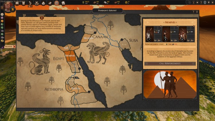 Total War Saga Troy Memnon Guide Pharaoh's Servant Resourceful Strategist Camp Followers Horde Faction 1a