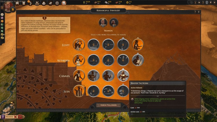 Total War Saga Troy Memnon Guide Pharaoh's Servant Resourceful Strategist Camp Followers Horde Faction 2a