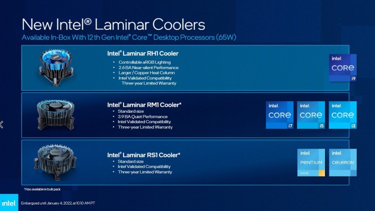Intel 12th gen cooler CES 2022