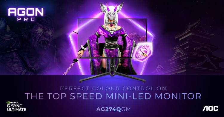 AOC Agon Pro monitor gaming ac274QGM mini-led HDR G-sync price