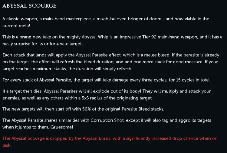 runescape Abyssal Scourge Details T92 Whip