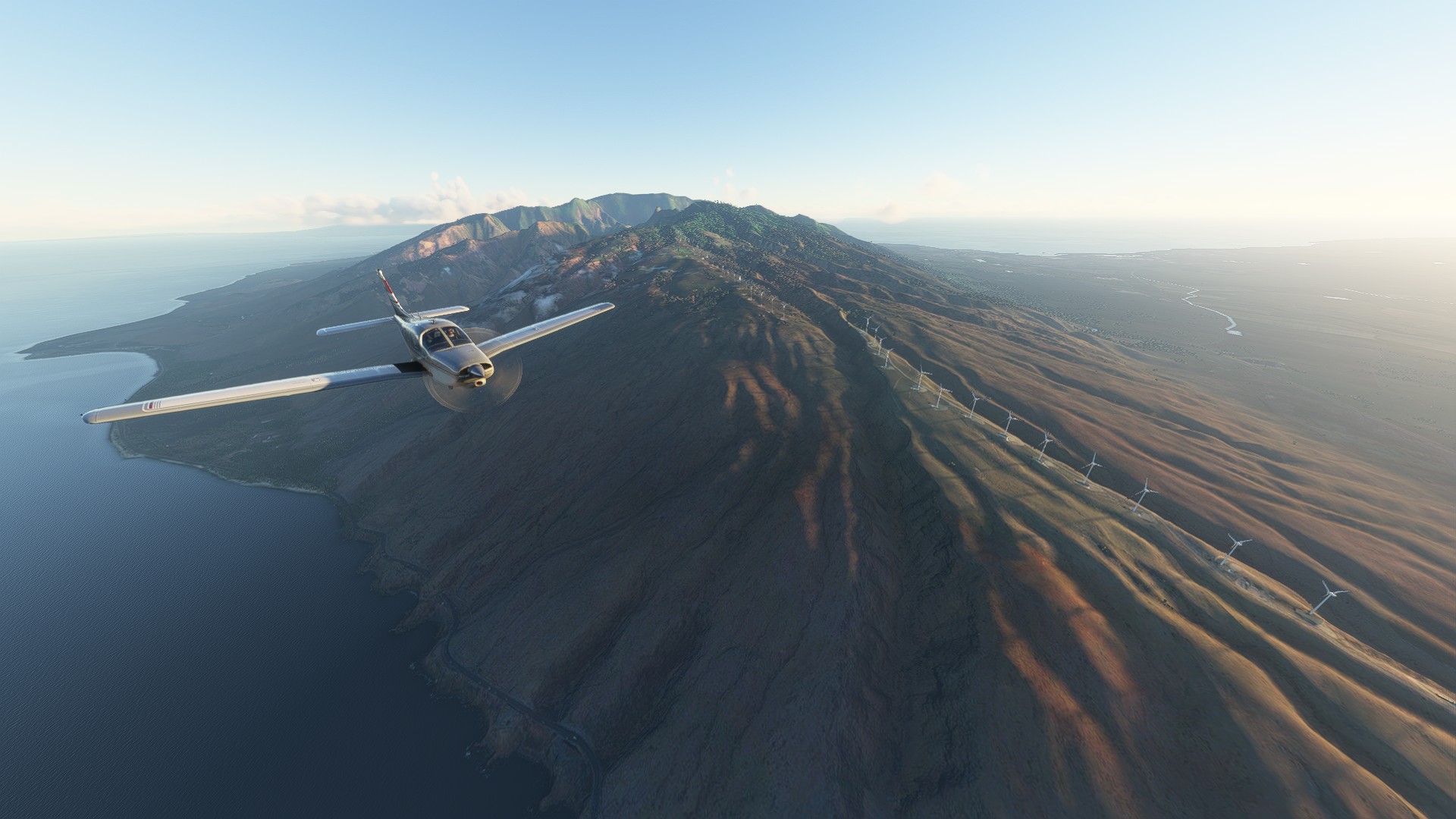 Microsoft Flight Simulator Pc Just Flight Turbo Arrow Iii Hawaii Parque eólico