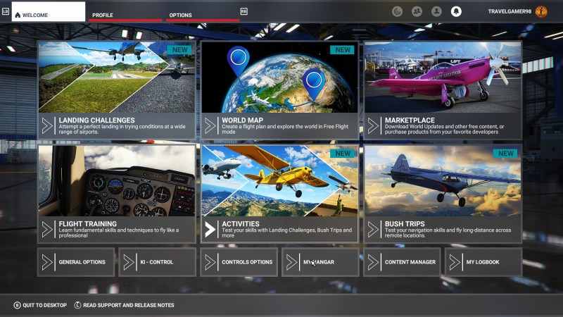 Microsoft Flight Simulator Pc Wingman Modern Ui Main Menu 1 freeware add-ons addons