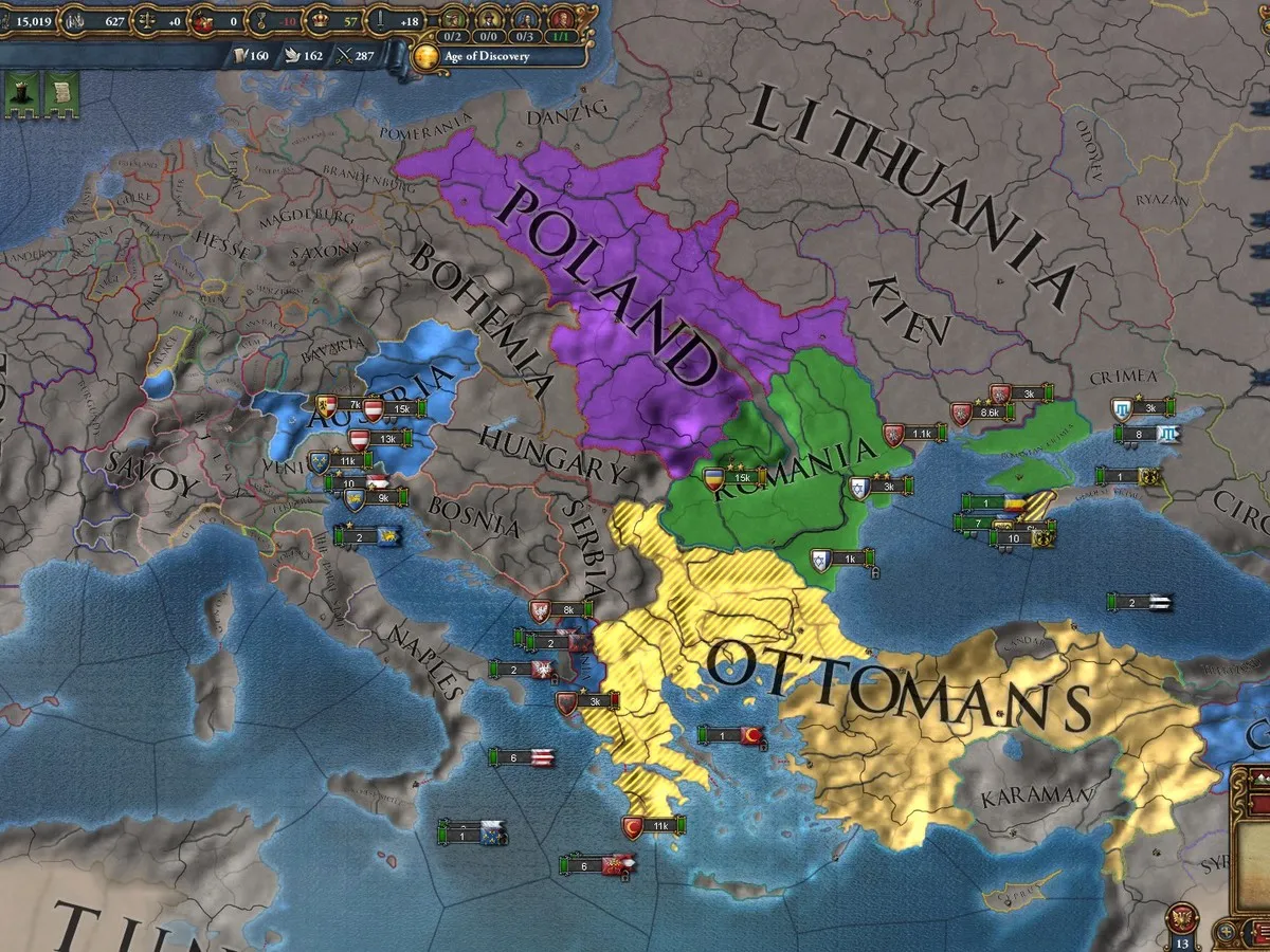 Europa Universalis IV expansion subscription map