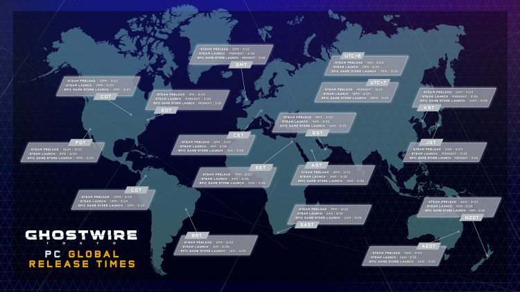 Ghostwire Tokyo Pc Requirements Launch Times World Map