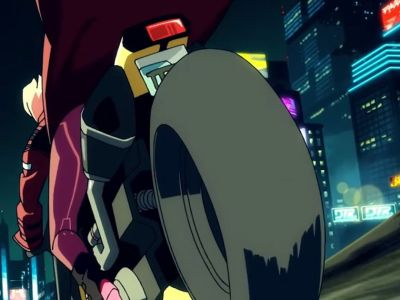 Cyberpunk 2077 anime Night City motorcycle
