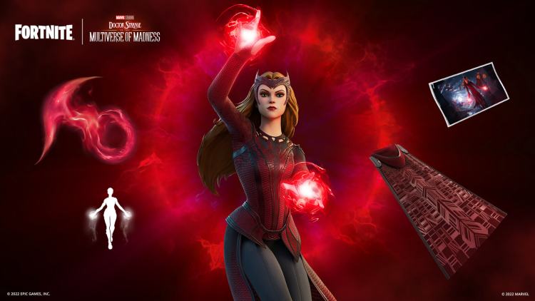 Fortnite Scarlet Witch Skin And Cosmetics.