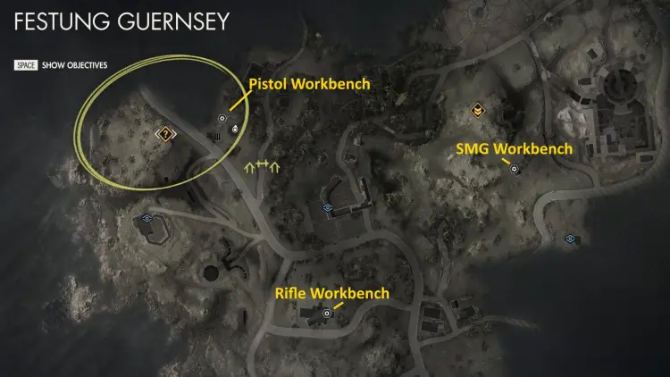 Sniper Elite 5 Mission 5 Festung Guernsey Workbench Locations 1a