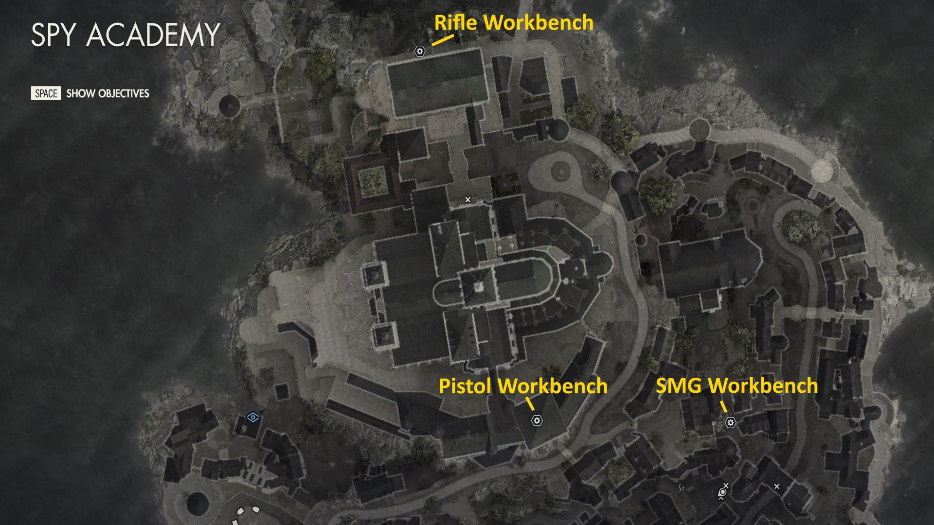 Sniper Elite 5 Spy Academy Workbench locations guide (Mission 3)