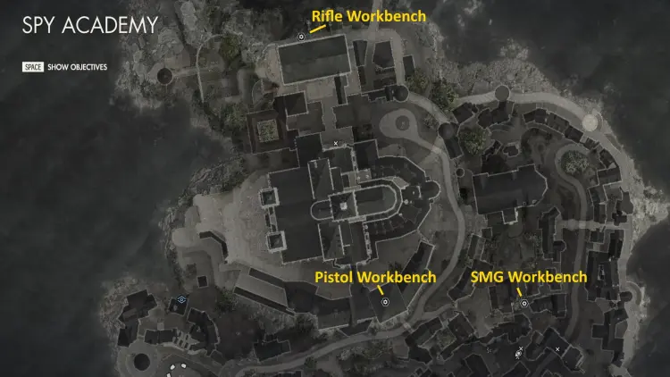 Sniper Elite 5 Spy Academy Mission 3 Workbench Locations 1a