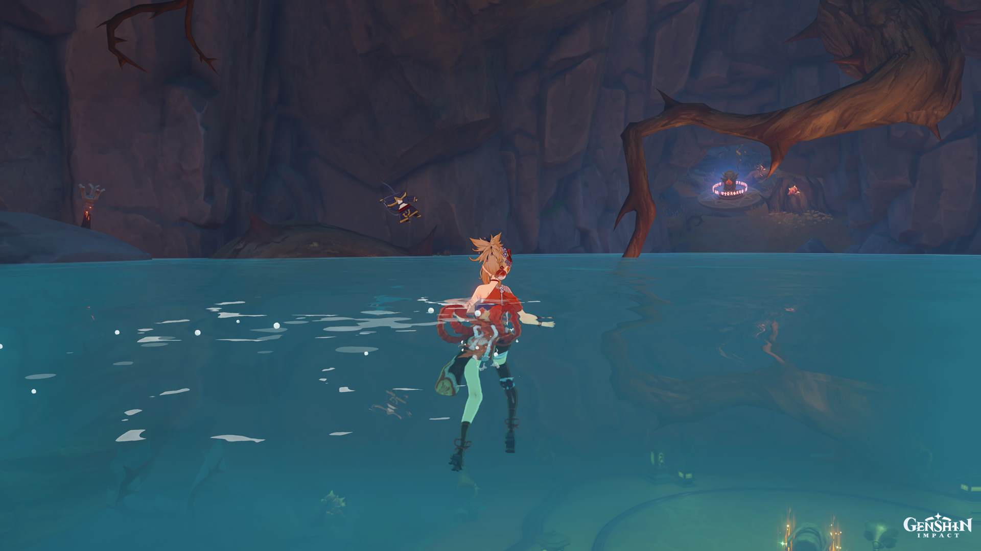 Genshin Impact Broken Isle Phantasmal Conch and Pyro totems guide