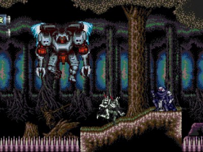 Vengeful Guardian Moonrider game forest spikes mech