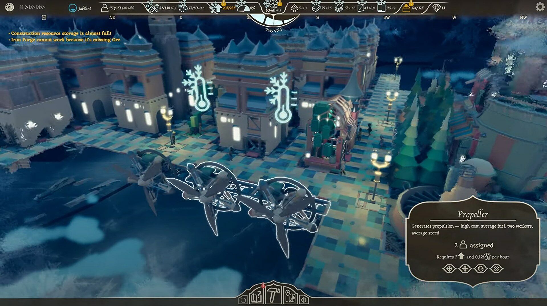 Airborne Kingdom DLC The Lost Tundra freezing temperatures