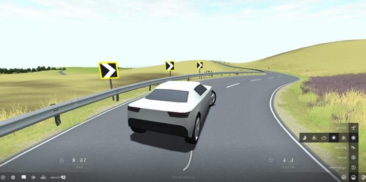 Slow Roads game car right turn