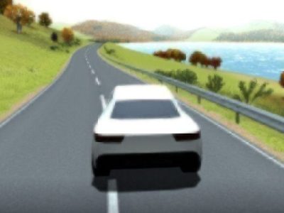 Slow Roads game car road lake